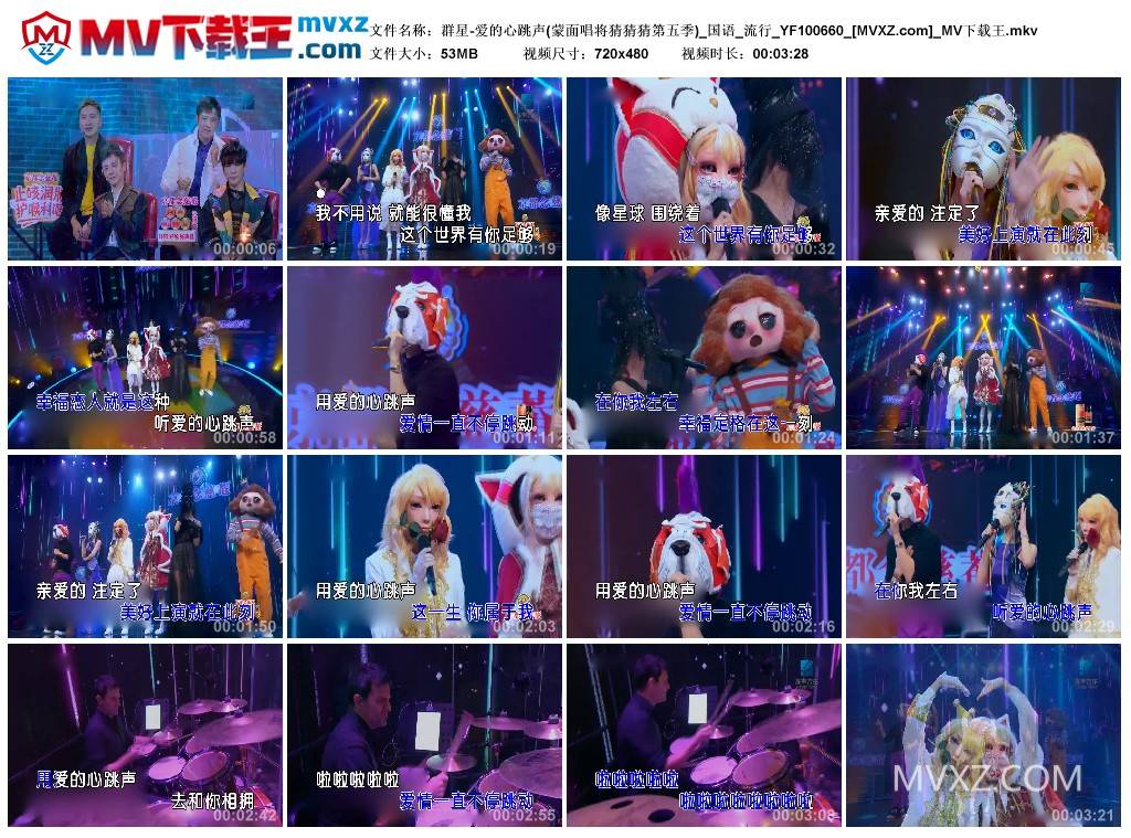 群星-爱的心跳声(蒙面唱将猜猜猜第五季)_国语_流行_YF100660